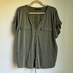 White House Black Market Modal Tie-Waist Shirt, L